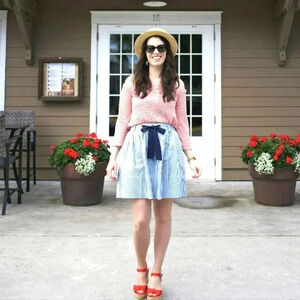 Kate Spade Railroad Stripe Denim Skirt